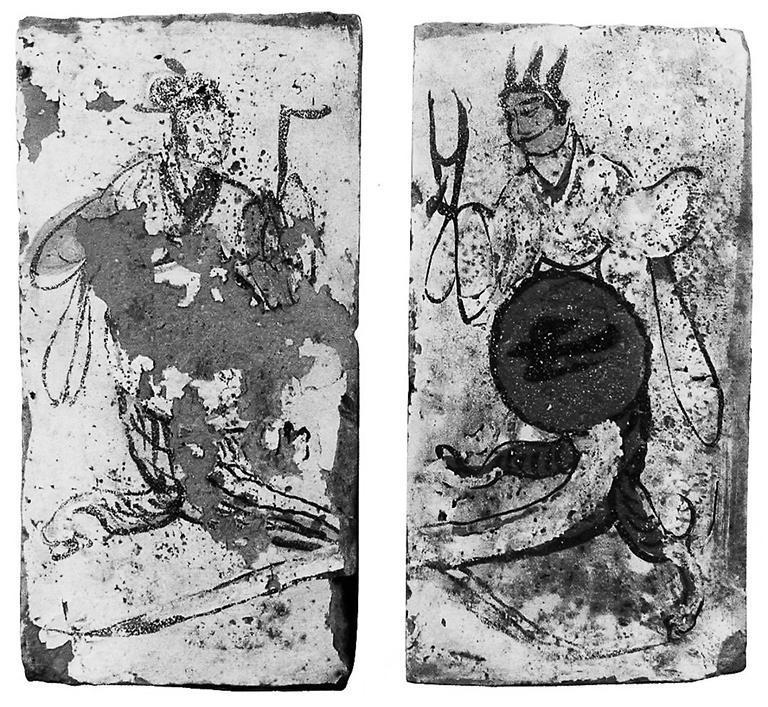 高臺縣博物館藏魏晉墓出土的女媧、伏羲畫像磚