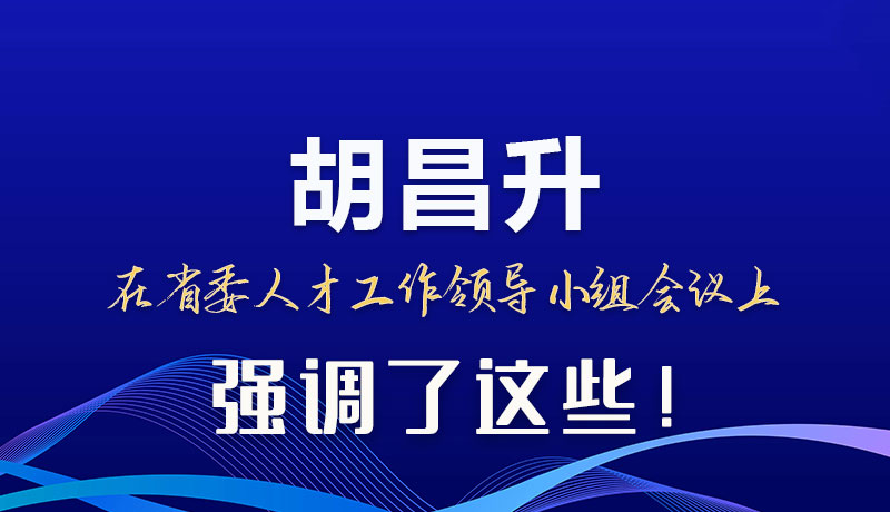 圖解|胡昌升在省委人才工作領(lǐng)導小組會議上強調(diào)了這些！