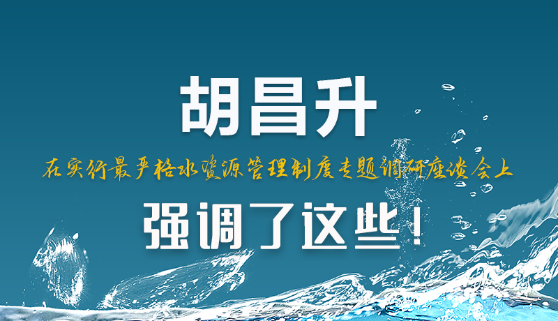 圖解|胡昌升在實行最嚴格水資源管理制度專題調(diào)研座談會上強調(diào)了這些！